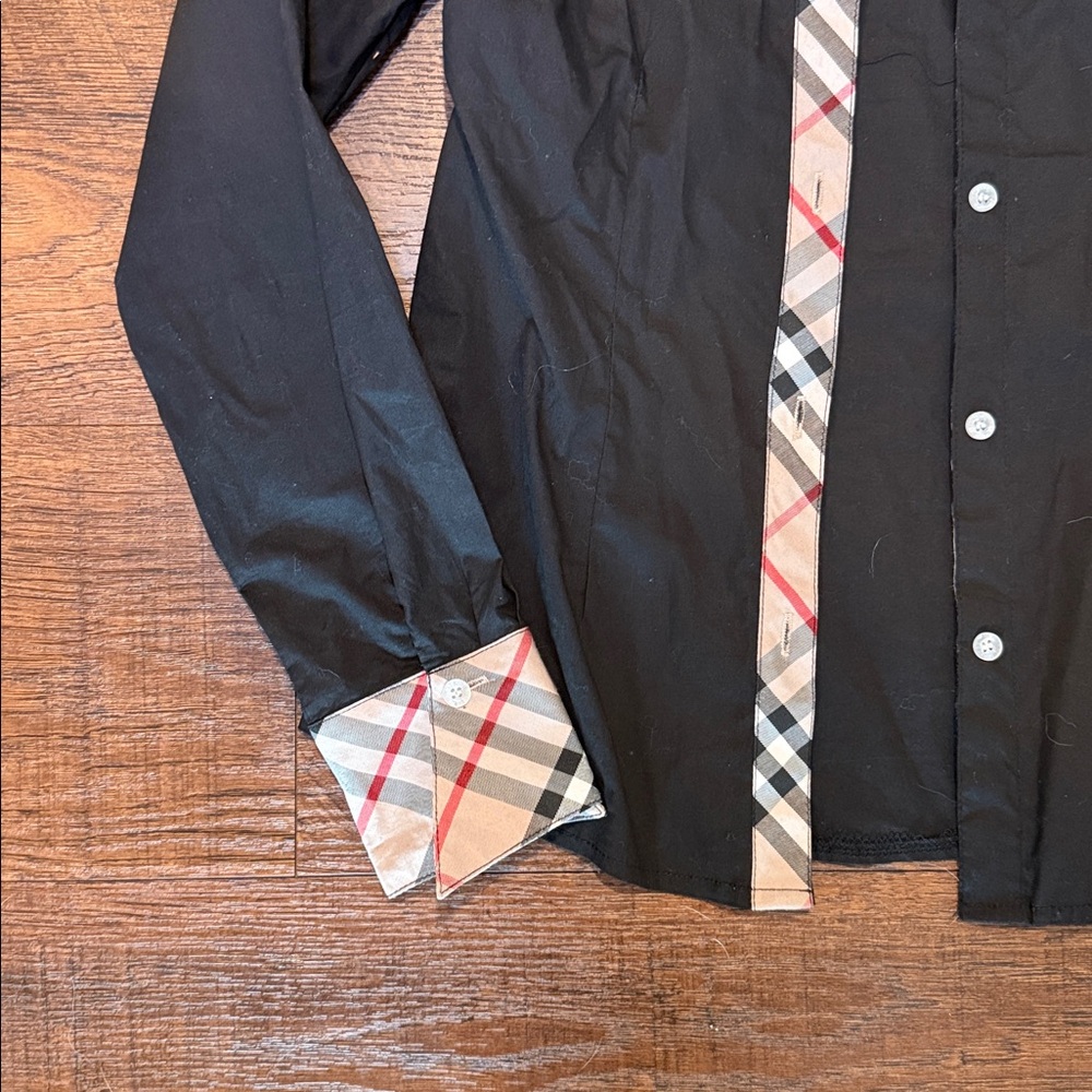 Burberry Black Long Sleeve Button Down Size M - Picture 3 of 5